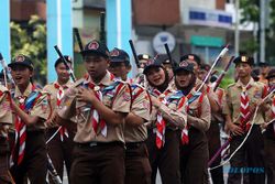 Lomba Defile Pramuka Memperingati Baden Powell Day dan Hari Tunas di Solo