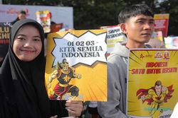 Aksi Relawan 3 Capres di CFD Jakarta, Serukan Rekonsiliasi & Kawal Pemerintahan