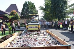Momen Ramadan Polres Salatiga Sita 5.713 Botol Miras, Semuanya Dimusnahkan