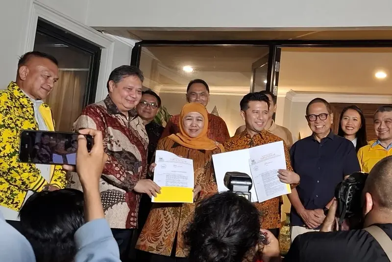 Resmi! Partai Golkar Usung Khofifah-Emil Maju Pilkada Jawa Timur 2024