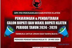 Lusa, DPC PDIP Klaten Mulai Buka Pendaftaran Cabup-Cawabup untuk Pilkada 2024